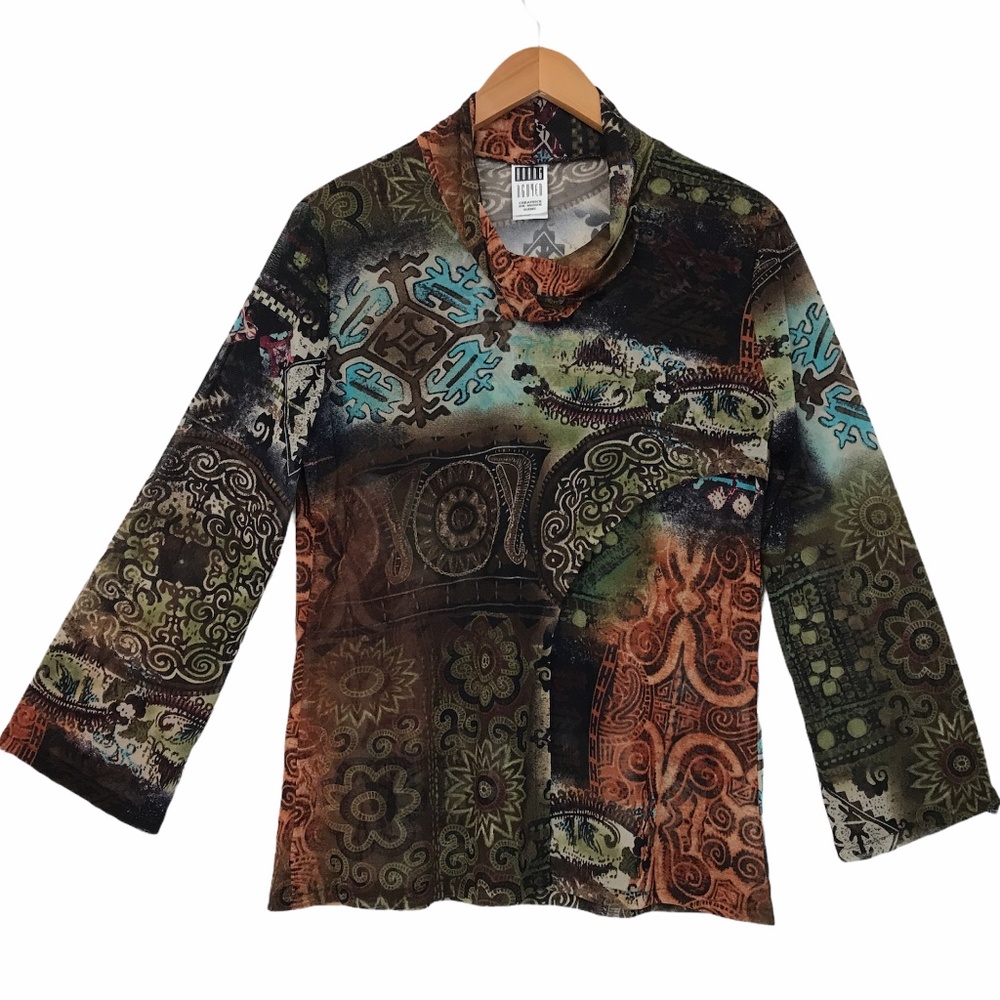 Hoang Nguyen Sz L Top Semi Cowl Multicolor Mesh